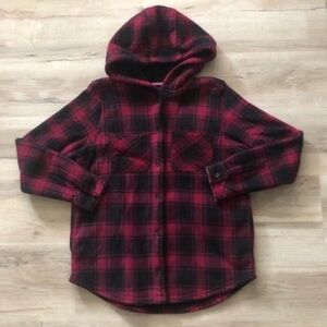 Realtree Women's Red and Black Fleece Lined Plaid Button Down Shirt